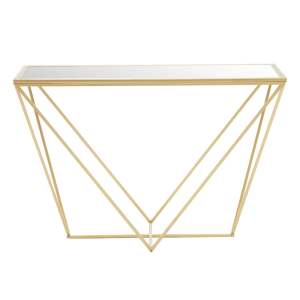 Konzolový stolek se skleněnou deskou ve zlaté barvě 40×120 cm Farran – Premier Housewares