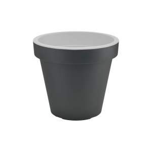 Šedo-bílý květináč Gardenico Metro Twist, ø 29,5 cm
