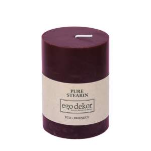 Vínově červená svíčka Eco candles by Ego dekor Friendly, doba hoření 37 h