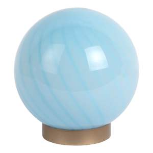 Světle modrá stolní lampa se skleněným stínidlem (výška 17 cm) Summer Globe – Leitmotiv