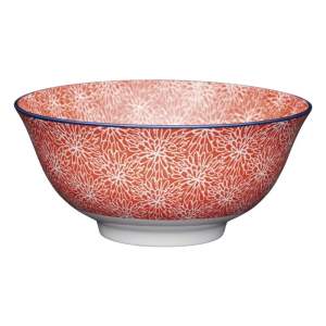 Červená keramická miska Kitchen Craft Floral, ø 16 cm