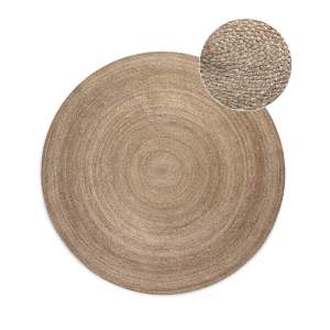 Oboustranný jutový kulatý koberec v přírodní barvě ø 100 cm Braided Grey – Hanse Home