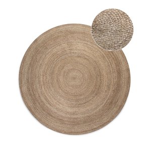 Oboustranný jutový kulatý koberec v přírodní barvě ø 200 cm Braided Grey – Hanse Home
