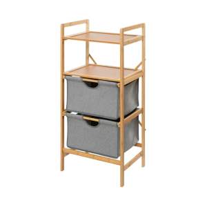 Šedo-hnědý bambusový koupelnový regál 44×96 cm Bahari – Wenko