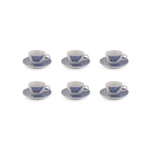 Bílo-modré porcelánové šálky v sadě 6 ks 0.9 l – Hermia