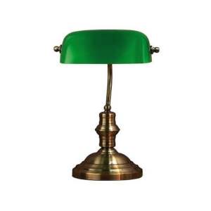 Stolní lampa v zelené a mosazné barvě Markslöjd Bankers, výška 42 cm