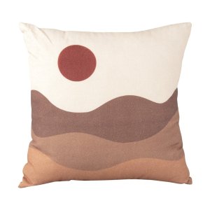 Hnědo-béžový bavlněný polštář PT LIVING Sand Sunset, 45 x 45 cm