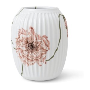 Bílá porcelánová váza Kähler Design Poppy, výška 21 cm