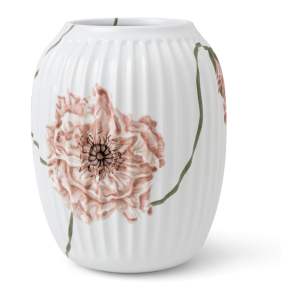 Bílá porcelánová váza Kähler Design Poppy, výška 21 cm