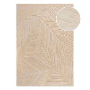 Béžový vlněný koberec Flair Rugs Lino Leaf, 120 x 170 cm
