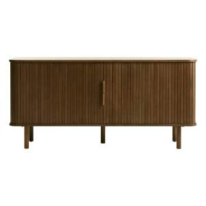 Hnědá nízká komoda v dekoru dubu s posuvnými dveřmi 76×160 cm Cavo – Unique Furniture