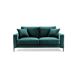Tyrkysově modrá sametová pohovka Kooko Home Harmony, 158 cm