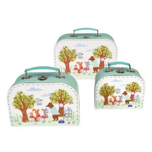 Kartonové dětské organizéry na hračky v sadě 3 ks 21x28x8 cm Woodland Friends – Rex London
