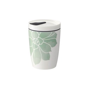 Zeleno-bílý porcelánový cestovní hrnek Villeroy & Boch Like To Go, 290 ml