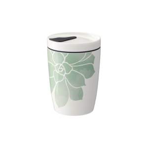Zeleno-bílý porcelánový cestovní hrnek Villeroy & Boch Like To Go, 290 ml