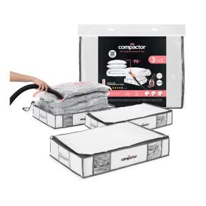 Vakuové vyztužené látkové úložné boxy na oblečení v sadě 3 ks 45x65x15,5 cm Life – Compactor