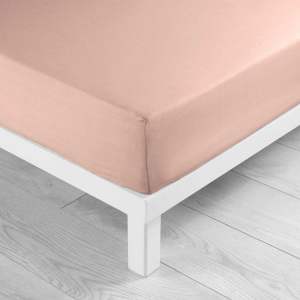 Růžové napínací bavlněné prostěradlo 160×200 cm Lina – douceur d’intérieur