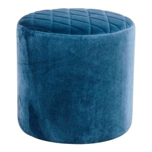 Modrý sametový puf Bonami Essentials Ejby