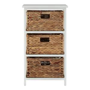 Koupelnový regál z masivu pavlovnie v bílo-přírodní barvě 41×70 cm Padstow – Premier Housewares