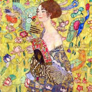 Reprodukce obrazu Gustav Klimt – Lady with Fan, 60 x 60 cm