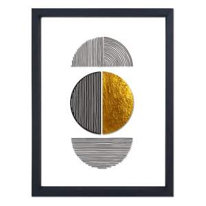 Skleněný obraz v černém rámu Vavien Artwork Shapes II., 32 x 42 cm
