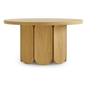 Kulatý konferenční stolek s deskou v dubovém dekoru v přírodní barvě 78×78 cm Soft – Woodman