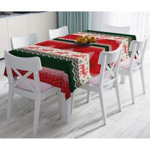 Vánoční ubrus s příměsí bavlny Minimalist Cushion Covers Merry Christmas, 140 x 180 cm