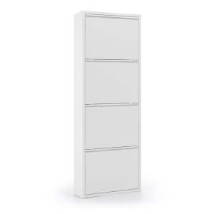 Bílý kovový botník se 4 výklopnými zásuvkami Kave Home Rox