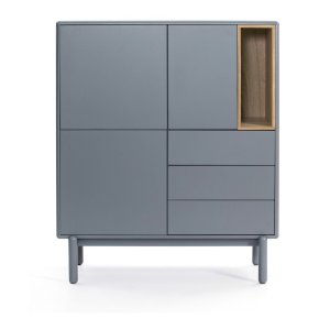 Modro-šedá vysoká komoda 100×120 cm Corvo – Teulat