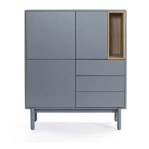 Modro-šedá vysoká komoda 100×120 cm Corvo – Teulat