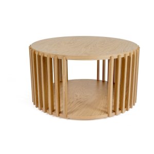 Konferenční stolek z dubového dřeva Woodman Drum, ø 83 cm
