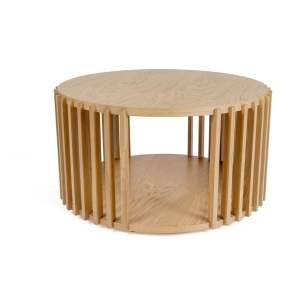 Konferenční stolek z dubového dřeva Woodman Drum, ø 83 cm