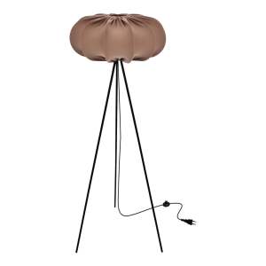 Hnědá stojací lampa s textilním stínidlem (výška 147 cm) Cafee – Candellux Lighting