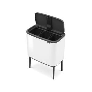 Bílý dotykový ocelový odpadkový koš na tříděný odpad 3×11 l Bo Touch Bin – Brabantia