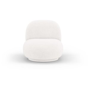 Bílé křeslo z textilie bouclé Chuck – Micadoni Home