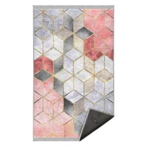 Šedo-růžový pratelný koberec 80×140 cm – Mila Home