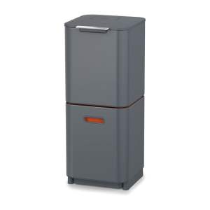 Šedý ocelový odpadkový koš na tříděný odpad 40 l Totem Compact – Joseph Joseph