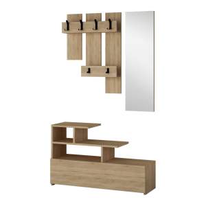 Předsíňová sestava v dekoru dubu v přírodní barvě Vesty – Kalune Design