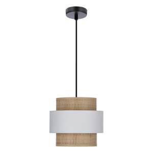 Závěsné svítidlo s ratanovým stínidlem v bílo-přírodní barvě ø 20 cm Rattan – Candellux Lighting