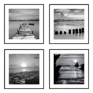 Obrazy v sadě 4 ks 30×30 cm Silence by the Water