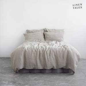 Krémové lněné povlečení na jednolůžko 135×200 cm – Linen Tales