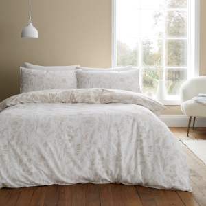 Béžové flanelové povlečení na jednolůžko 135×200 cm Floral Toile – Bianca