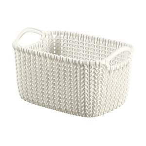 Bílý úložný košík Curver Knit, 3 l