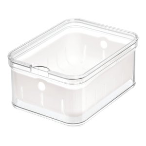 Průhledný úložný box s víkem iDesign, 21 x 16 cm