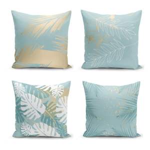 Sada 4 povlaků na polštáře Minimalist Cushion Covers Lagoon, 55 x 55 cm