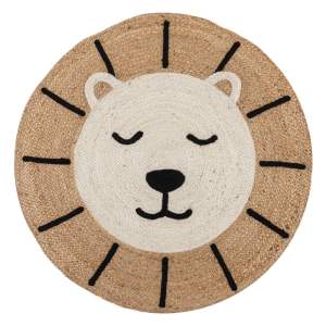 Jutový dětský koberec v přírodní barvě 100×100 cm Leo Lion – Flair Rugs