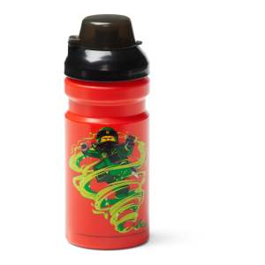 Červená lahev na vodu s černým víčkem LEGO® Ninjago, 390 ml