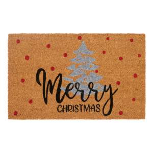 Rohožka s vánočním motivem z kokosového vlákna 40×70 cm Silver Christmas – Hanse Home