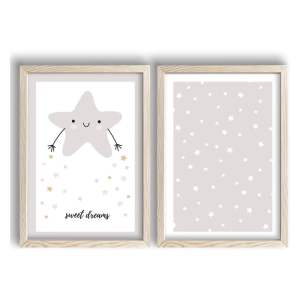 Dětské obrázky v sadě 2 ks 38×53 cm Sweet Dreams – Wallity
