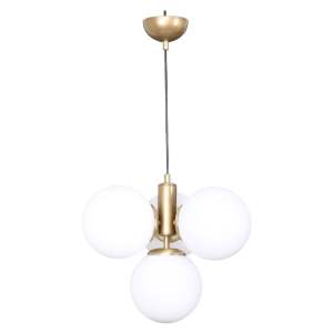 Závěsné svítidlo se skleněným stínidlem ve zlato-bílé barvě ø 15 cm Hector – Squid Lighting